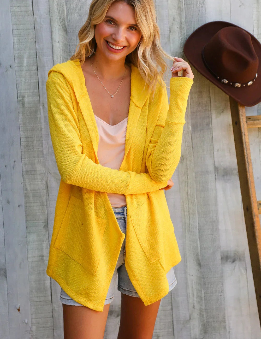 Coastal Breeze Sunflower Long Sleeve Open Hoodie Cardigan | Daverri Fashions