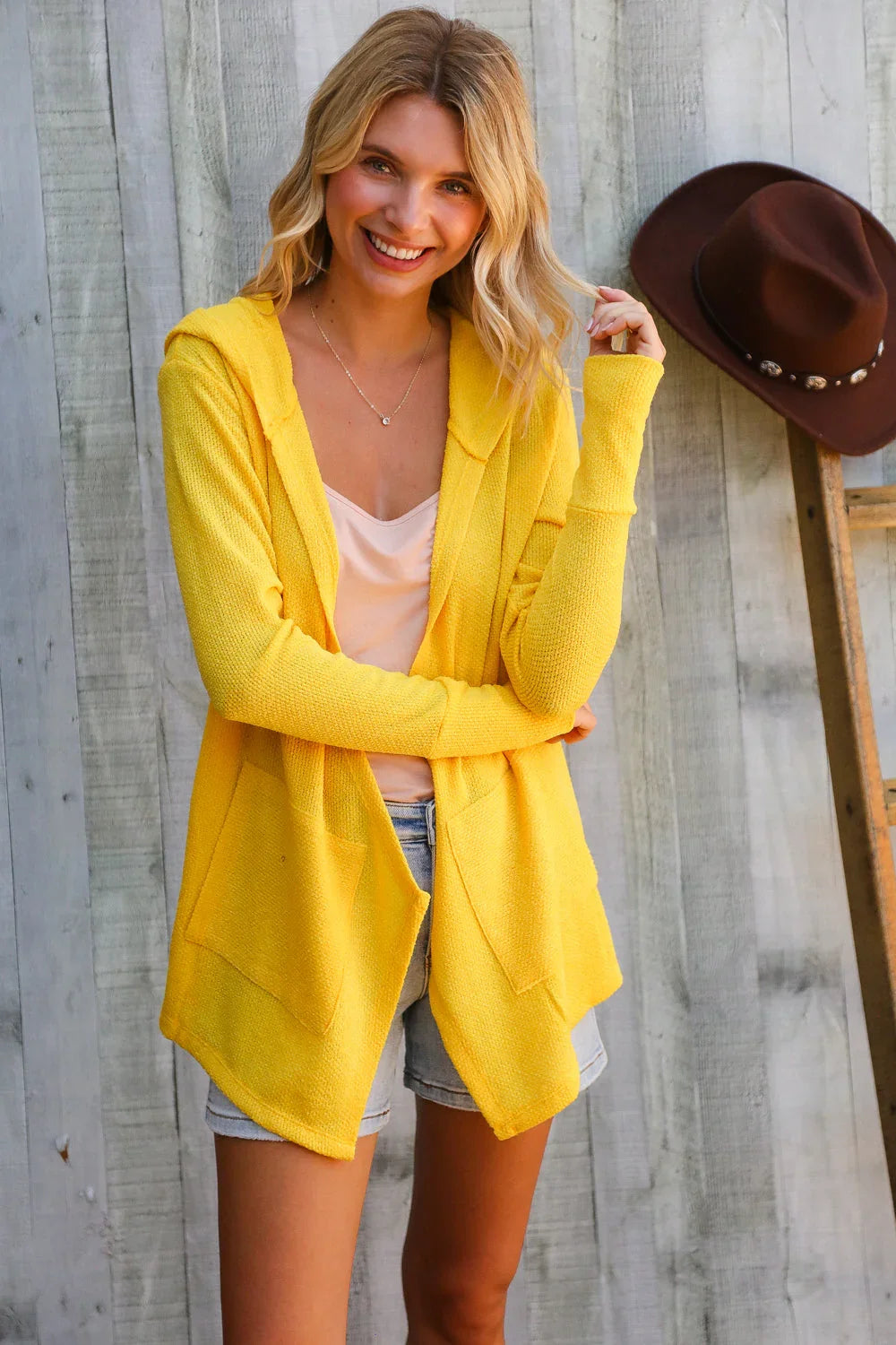 Coastal Breeze Sunflower Long Sleeve Open Hoodie Cardigan | Daverri Fashions