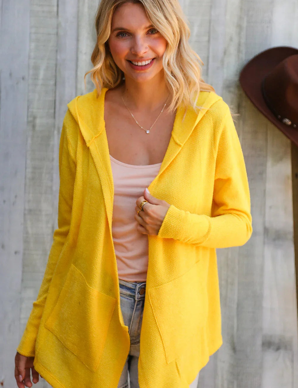 Coastal Breeze Sunflower Long Sleeve Open Hoodie Cardigan | Daverri Fashions