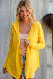 Coastal Breeze Sunflower Long Sleeve Open Hoodie Cardigan | Daverri Fashions