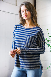 Navy Days Long Sleeve Top | Daverri Fashions