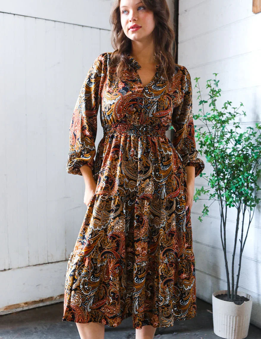 Golden Hour Glamorous Smocked Maxi Dress | Daverri Fashions