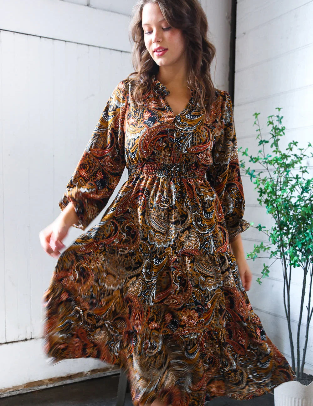 Golden Hour Glamorous Smocked Maxi Dress | Daverri Fashions