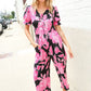 Spring Vibes Black Floral Print Ruffle Sleeve Wide Leg Jumpsuit - DAVERRI FASHIONS