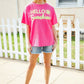Hello Sunshine Pink/Yellow Embroidered French Terry Pullover - DAVERRI FASHIONS