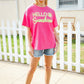 Hello Sunshine Pink/Yellow Embroidered French Terry Pullover - DAVERRI FASHIONS