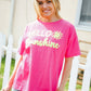 Hello Sunshine Pink/Yellow Embroidered French Terry Pullover - DAVERRI FASHIONS