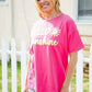 Hello Sunshine Pink/Yellow Embroidered French Terry Pullover - DAVERRI FASHIONS