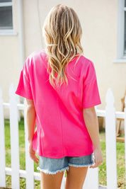 Hello Sunshine Pink/Yellow Embroidered French Terry Pullover | Daverri Fashions