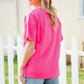 Hello Sunshine Pink/Yellow Embroidered French Terry Pullover - DAVERRI FASHIONS
