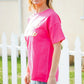 Hello Sunshine Pink/Yellow Embroidered French Terry Pullover - DAVERRI FASHIONS