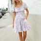 Lock Eyes Cream Floral Print Sweetheart Neck Fit & Flare Dress - DAVERRI FASHIONS
