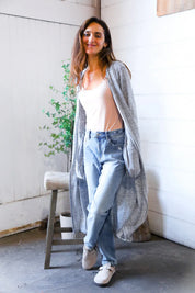 Cool Mornings Grey Open Duster Cardigan | Daverri Fashions