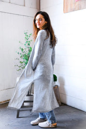 Cool Mornings Grey Open Duster Cardigan | Daverri Fashions