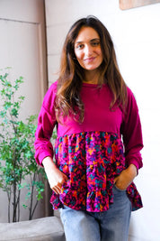 Fuchsia Fizz Drop Shoulder Babydoll Blouse | Daverri Fashions