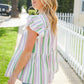 Easy To Love Lavender Stripe Double Ruffle Sleeve Tiered Top - DAVERRI FASHIONS
