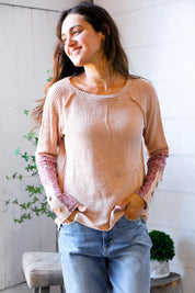 Zigzag Charm Blush Thermal Long Sleeve | Daverri Fashions
