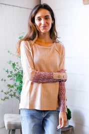 Zigzag Charm Blush Thermal Long Sleeve | Daverri Fashions