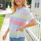 Find Love Lavender & Pink Striped Textured Waffle Knit Top - DAVERRI FASHIONS