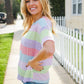 Find Love Lavender & Pink Striped Textured Waffle Knit Top - DAVERRI FASHIONS