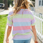 Find Love Lavender & Pink Striped Textured Waffle Knit Top - DAVERRI FASHIONS