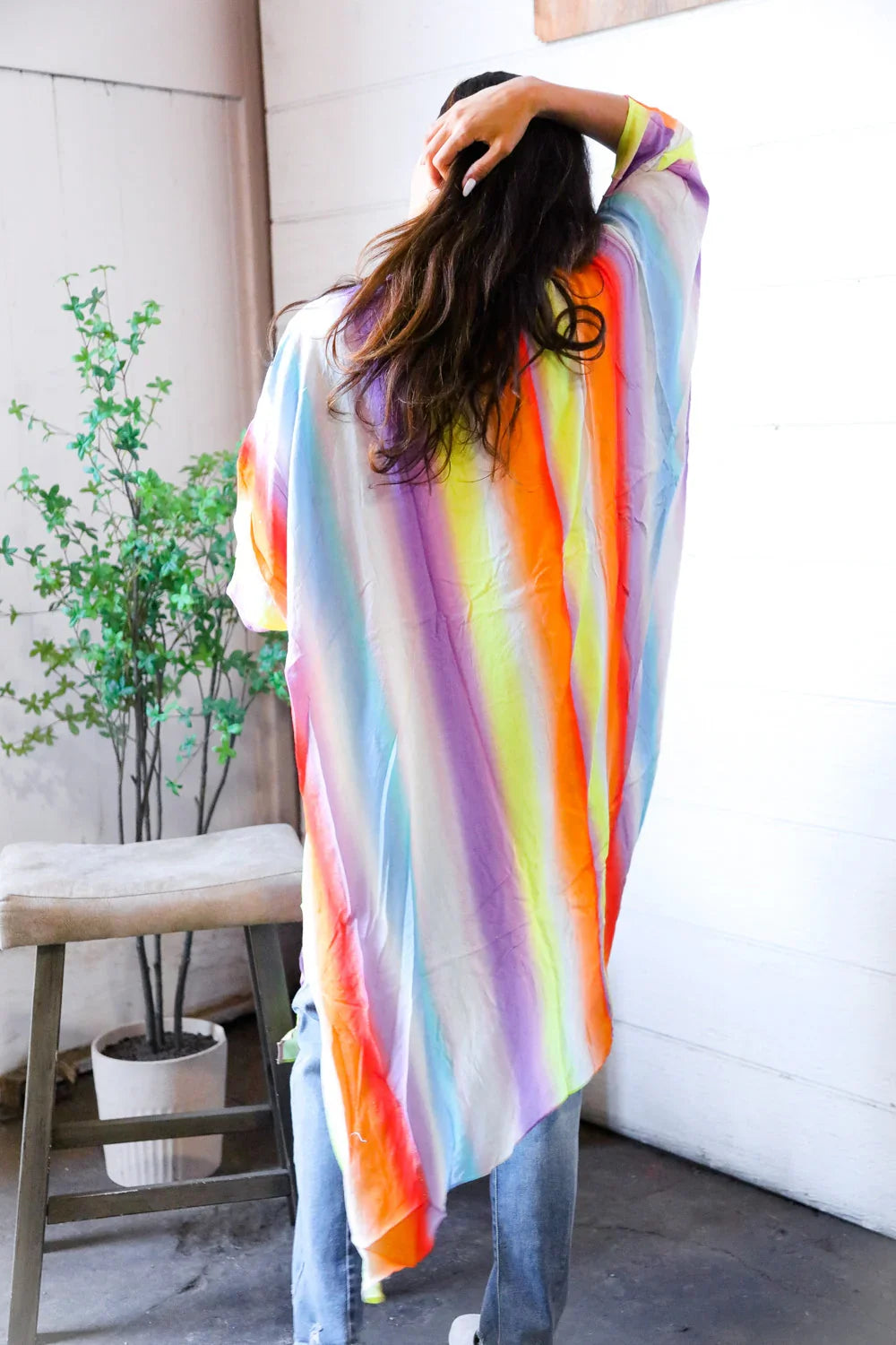 Caught in Technicolor Open Kimono | Daverri Fashions