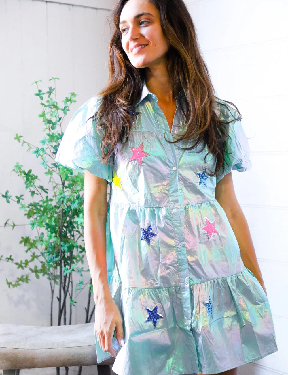 Nova Night Out Tiered Bubble Sleeve T Shirt Dress | Daverri Fashions