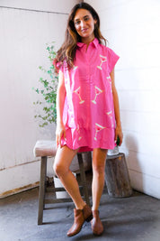 In A Pink Martini Mood Sequin T Shirt Dress | Daverri Fashions
