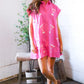 In A Pink Martini Mood Sequin T Shirt Dress - DAVERRI FASHIONS