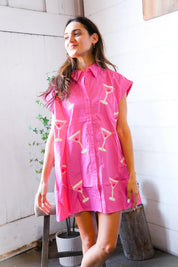 In A Pink Martini Mood Sequin T Shirt Dress | Daverri Fashions
