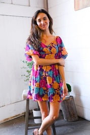 Rosewood Romance Banded Surplice Dress | Daverri Fashions