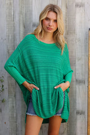 Golden Hour Green Hi Low Pullover | Daverri Fashions