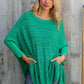 Golden Hour Green Hi Low Pullover - DAVERRI FASHIONS