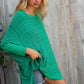 Golden Hour Green Hi Low Pullover - DAVERRI FASHIONS