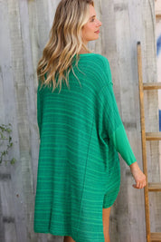 Golden Hour Green Hi Low Pullover | Daverri Fashions