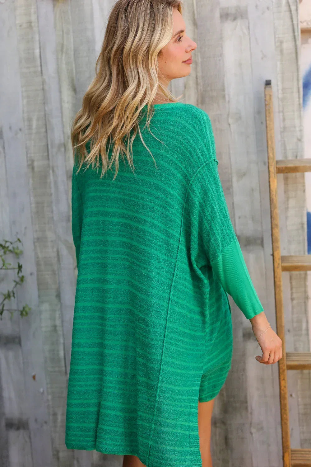 Golden Hour Green Hi Low Pullover - DAVERRI FASHIONS