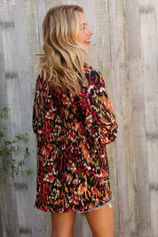 Evening Sunset Scribble Button Down Blouse | Daverri Fashions