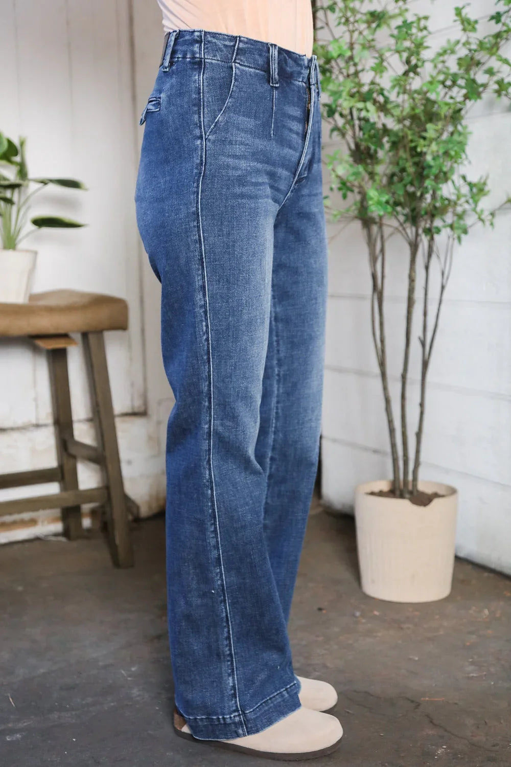Trouser Bootcut Stretch Denim Jeans | Daverri Fashions
