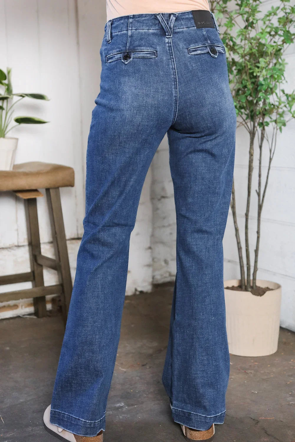 Trouser Bootcut Stretch Denim Jeans | Daverri Fashions