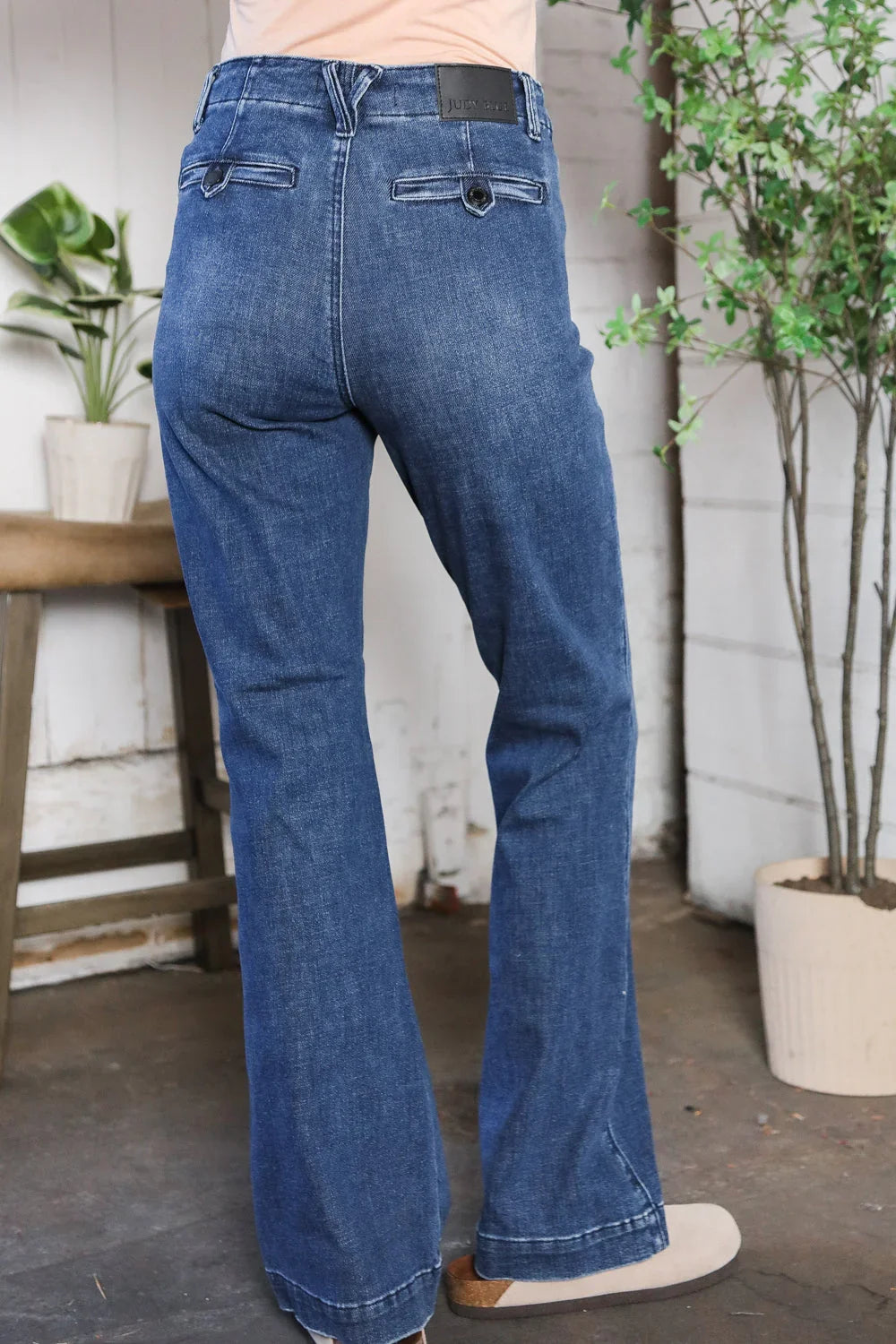 Trouser Bootcut Stretch Denim Jeans | Daverri Fashions