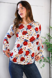 Tea Time Floral Bell Sleeve Top | Daverri Fashions
