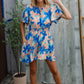 Feeling Bold Turquoise Floral Smocked Waist Flutter Sleeve Romper - DAVERRI FASHIONS