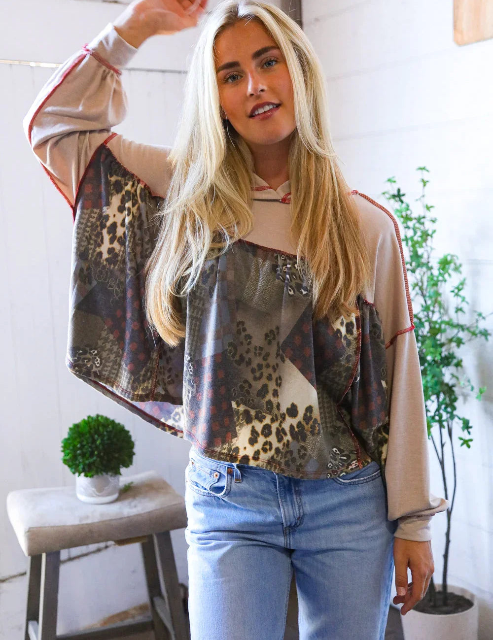 Take Your Sweet Time Animal Patchwork Hoodie | Daverri Fashions