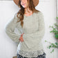 For the Love of Lace Leopard Trim Sweater - DAVERRI FASHIONS