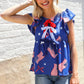 American Flag Blue & Red Stars & Bow Print Woven Top - DAVERRI FASHIONS