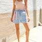 Adorable You High Rise Stars & Stripes Pocket Drawstring Shorts - DAVERRI FASHIONS