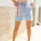 Adorable You High Rise Stars & Stripes Pocket Drawstring Shorts - DAVERRI FASHIONS