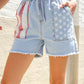 Adorable You High Rise Stars & Stripes Pocket Drawstring Shorts - DAVERRI FASHIONS