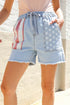 Adorable You High Rise Stars & Stripes Pocket Drawstring Shorts - DAVERRI FASHIONS