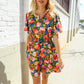 Sunny Days Floral Print Smocked Waist Back Neck Button Romper - DAVERRI FASHIONS